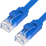 1000551525 Greenconnect Патч-корд PROF плоский прямой 2.0m, UTP медь кат.5e, синий, позолоченные контакты, литой, 32 AWG, GCR-LNC111-2.0m, ethernet 1 Гбит/с,