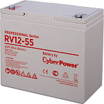 1000527490 Аккумуляторная батарея PS CyberPower RV 12-55 / 12 В 55 Ач Battery CyberPower Professional series RV 12-55, voltage 12V, capacity (discharge 20 h)