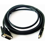 1113878 Кабель HDMI-DVI Gembird, 4.5м, 19M/19M, single link, черный, позол.разъемы, экран [CC-HDMI-DVI-15]