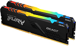 1000728580 Память оперативная/ Kingston 32GB 3200MT/s DDR4 CL16 DIMM (Kit of 2) 1Gx8 FURY Beast RGB