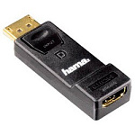 824149 Переходник аудио-видео Hama Ultra HD DisplayPort (m)/HDMI (f) позолоч.конт. черный (00054586)