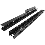 TWT-CBB-DVO-42U/M Вертикальные органайзеры с пластиковыми пальцами 149 мм, 42U, для шкафов Business шириной 800 мм, 2 шт., черные