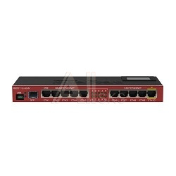 1302343 Маршрутизатор MIKROTIK RB2011UiAS-IN для помещений: 10 Ethernet (5 Gigabit), 1 SFP, 128 МБ RAM, сенсорный дисплей и раздача PoE-питания