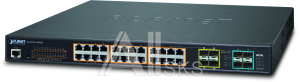 1000467355 Коммутатор PLANET Technology Corporation PLANET L2+/L4 24-Port 10/100/1000T 802.3at PoE with 4 shared SFP + 4-Port 10G SFP+ Managed Switch, with Hardware Layer3 IPv4/IPv6 Static