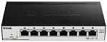 D-Link DGS-1100-08PLV2/A1A, EasySmart managed switch with 8 10/100/1000Base-T ports (4 ports with PoE 802.3at support (80W Total).4K Mac address, 802.