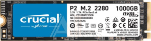 1376258 SSD CRUCIAL P2 1Тб M.2 Наличие PCIE NVMe 3D NAND Скорость записи 1800 Мб/сек. Скорость чтения 2400 Мб/сек. TBW 300 Тб Время наработки на отказ 1500000