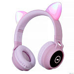 HOCO Полноразмерная гарнитура с кошачьими ушами беспроводная Hoco W27, розовый