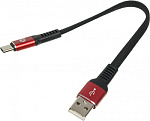 1080452 Кабель Digma USB A(m) USB Type-C (m) 0.15м черный/красный плоский