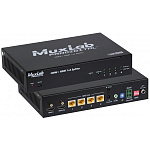 107989 Сплиттер [500424-EUR] MuxLab 500424-EU 1x4 HDMI/HDBT, управление RS232, разршение UHD-4K