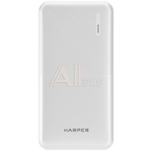 1816507 Harper Аккумулятор внешний портативный PB-10011 White (10 000mAh; Тип батареи Li-Pol; Выход 5V/2,1A; LED индикатор)