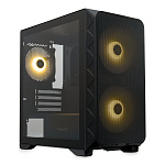 1000788529 Корпус без блока питания/ HSPD M321, Mesh Mini-tower, Black, slide TG, 0.45 SPCC, 2x140mm ARGB+1x120mm ARGB mATX, mITX 160/340/184mm 2x2.5", 2x3.5",