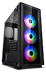Блок питания DEEPCOOL MATREXX 50 ADD-RGB 3F без БП, боковое окно (закаленное стекло), 3xRGB LED 120мм вентилятора спереди, черный, ATX