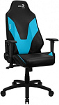 1430062 Кресло игровое Aerocool Admiral черный/голубой сиденье черный эко.кожа с подголов. крестов. нейлон