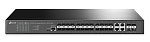 Коммутатор TP-Link TL-SG3428XF, JetStream 24-портовый управляемый SFPкоммутатор уровня 2+, 20 гигабитных SFP-портов и 4 гигабитных комбинированных порта SFP/RJ45