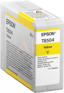 1037231 Картридж струйный Epson T8504 C13T850400 желтый (80мл) для Epson SureColor SC-P800