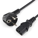 Шнур Power Cube кабель питания, разъем: Schuko(евровилка) - IEC 320 C13, длина 1.8 м., сечение 3x0.75, 10А, медь+ ПВХ, с заземлением, Россия, цвет чер