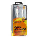 1642626 Cablexpert Кабель USB 2.0 CC-G-mUSB01W-1.8M AM/microB, серия Gold, длина 1.8м, белый, блистер