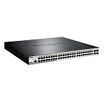 Коммутатор D-Link DGS-1210-52MP/ME/B2A Управляемый L2 коммутатор с 48 портами 10/100/1000Base-T и 4 портами 1000Base-X SFP (порты 1-8 PoE 802.3af/at,