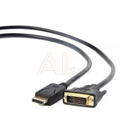 1279564 Кабель DisplayPort-DVI Gembird/Cablexpert 1м, 20M/19M, черный, экран, пакет(CC-DPM-DVIM-1M)