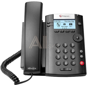 1000460277 Телефонный аппарат/ VVX 201 2-line Desktop Phone with factory disabled media encryption for Russia. PoE. Ships without power supply.