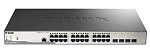 DGS-1210-28MP/ME/B2A Коммутатор D-LINK PROJ Управляемый L2 PoE-коммутатор, 24x1000Base-T PoE, 4x1000Base-X SFP, PoE-бюджет 370 Вт, защита от статического электричества до 6 кВ, CLI,
