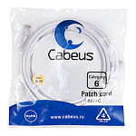 1692538 Cabeus PC-UTP-RJ45-Cat.6-5m-WH Патч-корд U/UTP, категория 6, 2xRJ45/8p8c, неэкранированный, белый, PVC, 5м