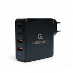 11034274 Cablexpert Зарядное устройство 100Вт GaN, QC3.0/PD, 2xUSB, 2xType-C, черный (MP3A-PC-49)
