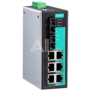 EDS-408A-MM-SC Промышленный 8-портовый управляемый коммутатор: 6 портов 10/100 BaseT Ethernet, 2 порта 100BaseFX (многомодовое волокно, разъем SС)