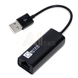 1358961 5bites Кабель-адаптер UA2-45-02BK USB2.0 сетевая карта -> RJ45 10/100 Мбит/с, 10см