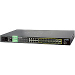 1000467313 коммутатор/ PLANET 16-Port 100/1000Base-X SFP + 8-Port 10/100/1000Base-T L2/L4 Managed Metro Ethernet Switch (AC+2 DC, DIDO)