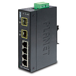 1000467456 Коммутатор Planet ISW-621TF для монтажа в DIN рейку/ IP30 Slim Type 4-Port Industrial Ethernet Switch + 2-Port SFP Fiber (-40 - 75 C)