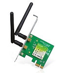 TP-Link TL-WN881ND, N300 Wi-Fi адаптер PCI Express, до 300 Мбит/с на 2,4 ГГц, 2 внешние антенны с высоким коэффициентом усиления