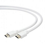 1269351 Кабель HDMI Gembird/Cablexpert, 1м, v1.4, 19M/19M, белый, позол.разъемы, экран, пакет (CC-HDMI4-W-1M)