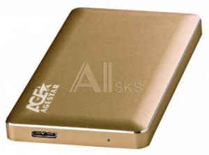 408422 Внешний корпус для HDD AgeStar 3UB2A16 SATA USB3.0 алюминий золотистый 2.5"