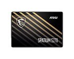 1000774077 Твердотельный накопитель MSI SSD SPATIUM S270, 960GB, 2.5" 7mm, SATA3, 3D TLC, R/W 500/450, IOPs 55 000/80 000, TBW 500, DWPD 0.28 (5 лет)