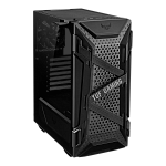 90DC0040-B49000 ASUS TUF GAMING GT301 mid-tower compact case with tempered glass side panel, honeycomb front panel, 120mm AURA Addressable RGB fan, headphone hanger a