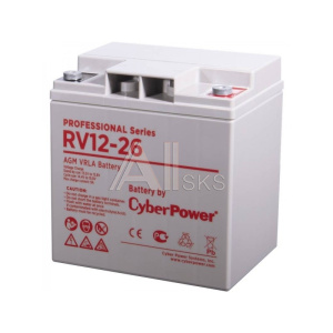 1849211 CyberPower Аккумуляторная батарея RV 12-26 12V/26Ah {клемма М6, ДхШхВ 166х125х175мм, высота с клеммами 175, вес 9,2кг, срок службы 8 лет}
