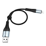1882904 HOCO HC-10529 X38/ USB кабель Lightning/ 1m/ 2.4A/ Нейлон/ Black