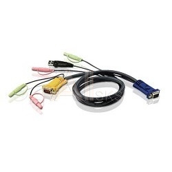 1212296 ATEN 2L-5305U КВМ-кабель USB для соединения с ПК HDB USB и аудио CABLE HD15M/MD6M/MD6M/SP/SP-SP 5M