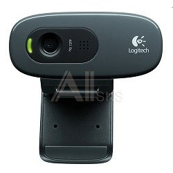 1171528 960-001063/960-000999 Logitech HD Webcam C270, {USB 2.0, 1280*720, 0.9MP разрешение матрицы,3Mpix foto, Mic, Black}