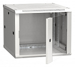 Шкаф коммутационный ITK Linea W (LWR3-09U66-GF) настенный 9U 600x600мм пер.дв.стекл 2 бок.пан. направл.под закл.гайки 90кг серый 500мм 200град. 500мм