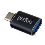 1876541 Perfeo adapter USB на Type-C c OTG, 3.0 (PF-VI-O009 Black) чёрный