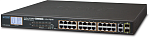 1000467286 коммутатор/ PLANET 24-Port 10/100TX 802.3at PoE + 2-Port Gigabit TP/SFP Combo Ethernet Switch with LCD PoE Monitor (300W)
