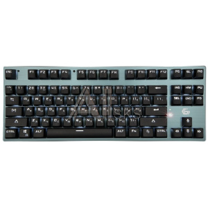 1862471 Клавиатура беспроводная Gembird KBW-G540L, механическая,BT 5.0/2,4ГГц, мет,перекл.Outemu Blue,87 кл.,бел.под.