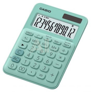 1013681 Калькулятор настольный Casio MS-20UC-GN-W-EC зеленый 12-разр.