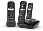 1847518 Р/Телефон Dect Gigaset AS690A Trio RUS черный (труб. в компл.:3шт) автооветчик АОН