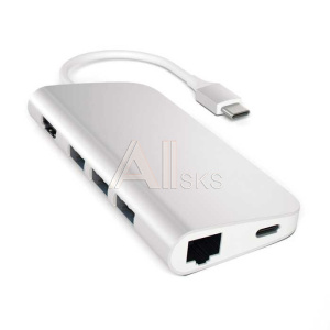 1782510 Satechi [ST-TCMAS] Адаптер USB Aluminum Multi-Port Adapter 4K with Ethernet/USB-C/USB Type-C/ 3xUSB 3.0 /4K HDMI/Ethernet RJ-45/SD/micro-SD/ Aluminum