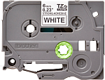 TZES211 Brother TZeS211: кассета с лентой с мощной клейкой поверхностью для печати наклеек черным на белом фоне, ширина: 6 мм.