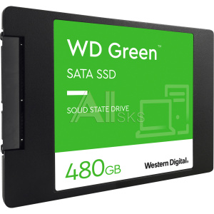 1000689520 Твердотельные накопители/ WD SSD Green, 480GB, 2.5" 7mm, SATA3, 3D TLC, R/W 545/н.д., IOPs н.д./н.д., TBW н.д., DWPD н.д. (12 мес.)