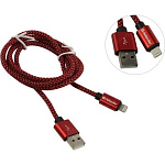 1672570 Defender USB кабель ACH01-03T PRO USB2.0 Красный, AM-LightningM,1m,2.1А (87807)